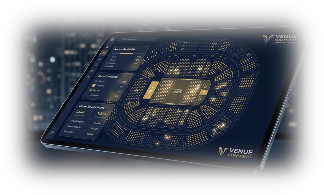 Ilustrasi live seat map WIRTIX di tablet